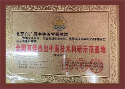 全国百佳杰出中医技术科示范基地